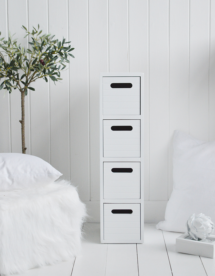 A very narrow white bedside table from the Dorset Range with four drawers

Ideal for when space is tight, At only 17cm for the max width, the Dorset slim range offers storage for narrow spaces, with four drawers.

"Perfect for max width of 20cm"