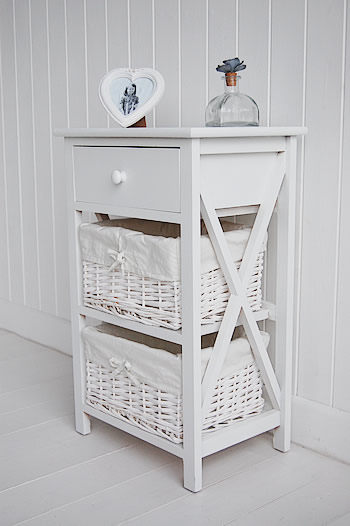 Large white bedside table for childrens room