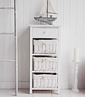 White Storage Cabinet with baskets