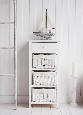 New Haven white tall storage chest.