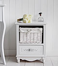 White Rose bedside cabinet with basket from The Rose White Bedroom Furniture range