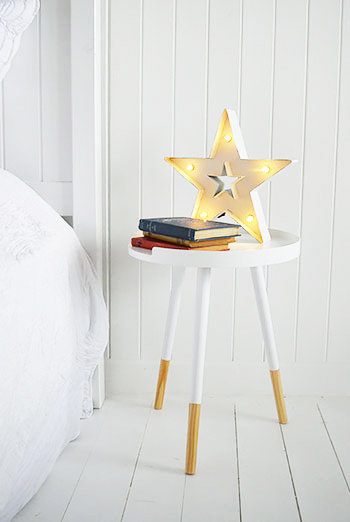 Scandi style white bedside table