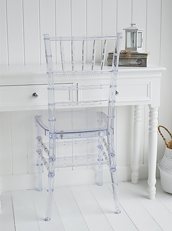Clear dressing table chair for all bedroom styles