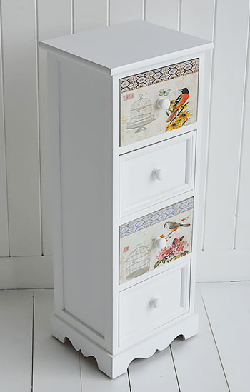 Kingston narrow white drawers
