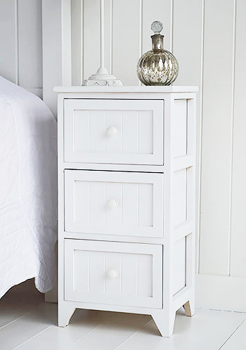 Maine white bedroom furniture, a white bedside table