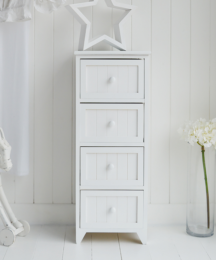 Maine white storage with drawers