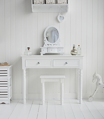 Simple Scandi Scandinavian style white dressing table