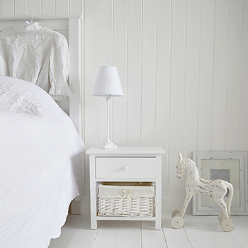 New Haven small white bedside table