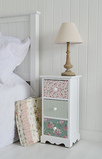 Rosweood narrow cottage bedside table