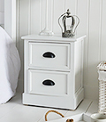 Southport white small 2 drawer bedside table cabinet