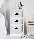 Southport white 3 drawer cabinet for bedside table 