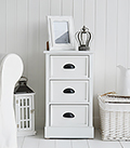 Southport white 3 drawer cabinet for lamp table 