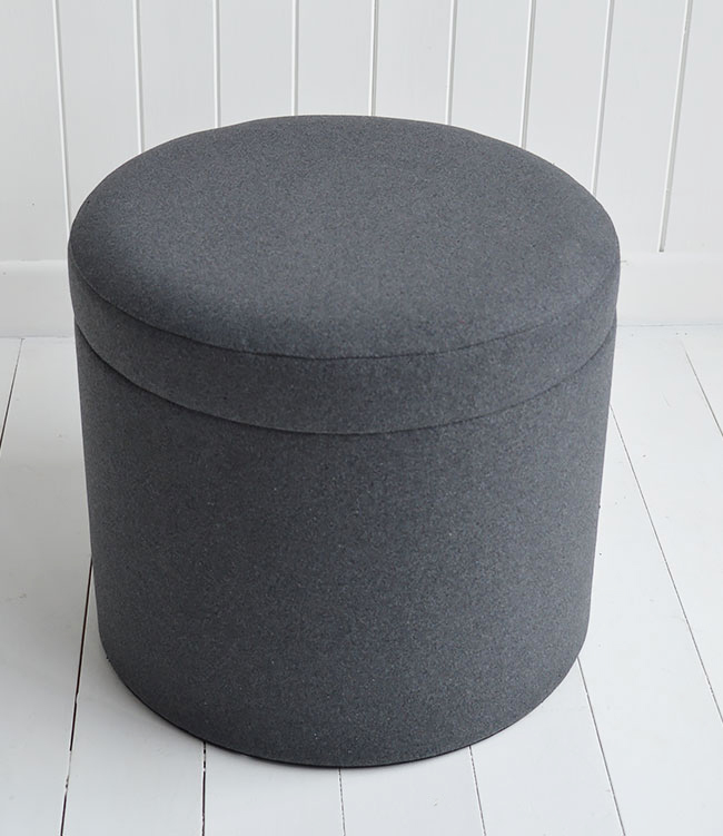 Westhampton soft gret storage dressing table stool for bedroom furniture