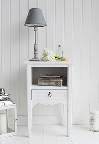 The Cove Bay white bedside table