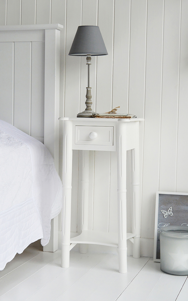 New England white bedroom furnitrue including bedside tables and dressing tables