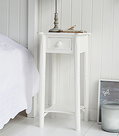 The White Lighthouse white bedside table from New England Range of furniture