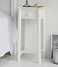 Bedside table with chunky white knobs