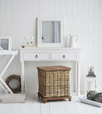 White bedroom furniture in a cottage style home decor