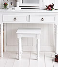 New England White Dressing Table Stool from The New England Bedroom Furniture Range