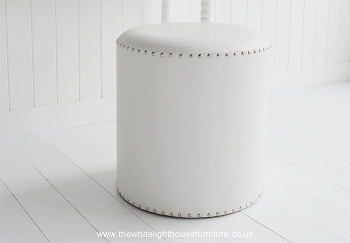 White Dressing Table Stool From The White Lighthouse Bedroom Furniture