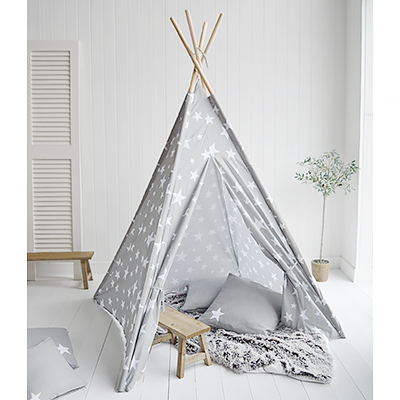 Grey and White Star Tepee - New England Furniture for coastal and country styled homes and interiors