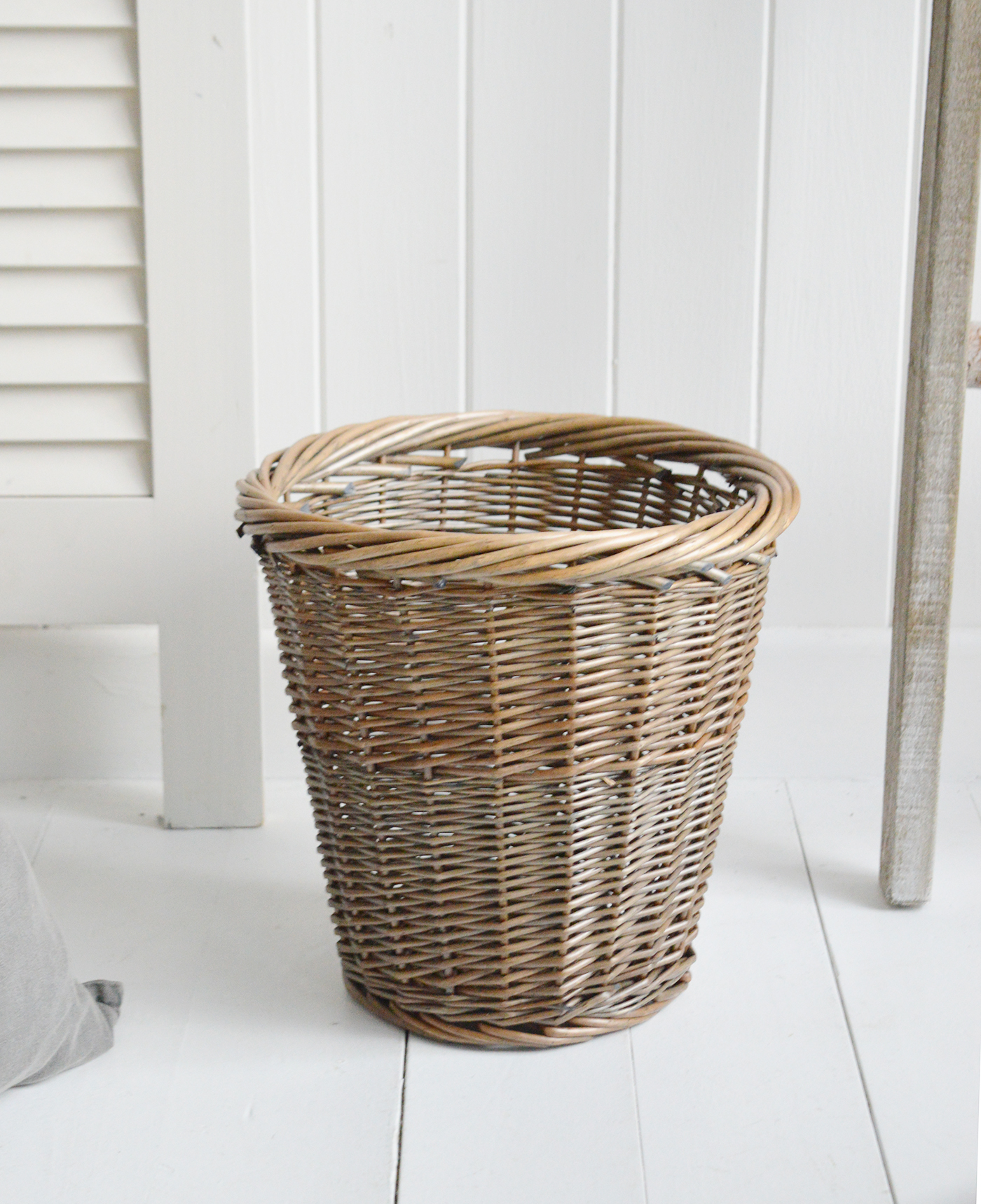 Harrow Waste Paper Basket from The White Lighthouse Furniture. New England, country, coastal, farmhouse city and whie home interiors. Hallway, Bedroom , Bathroom and living room