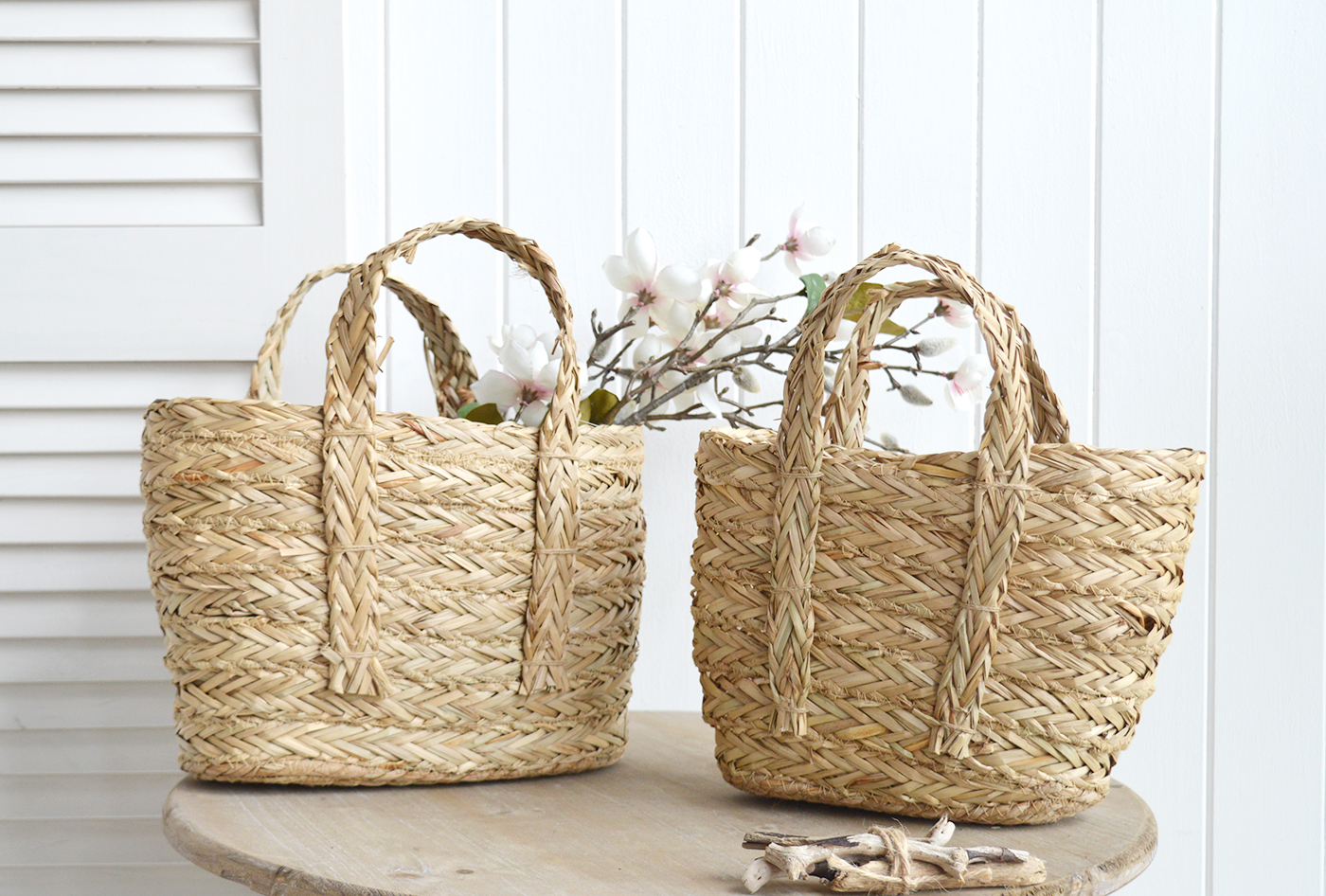 Freeport Baskets with Handles - New England Modern Farmhouse, Country and Coastal Furniture and Interiors