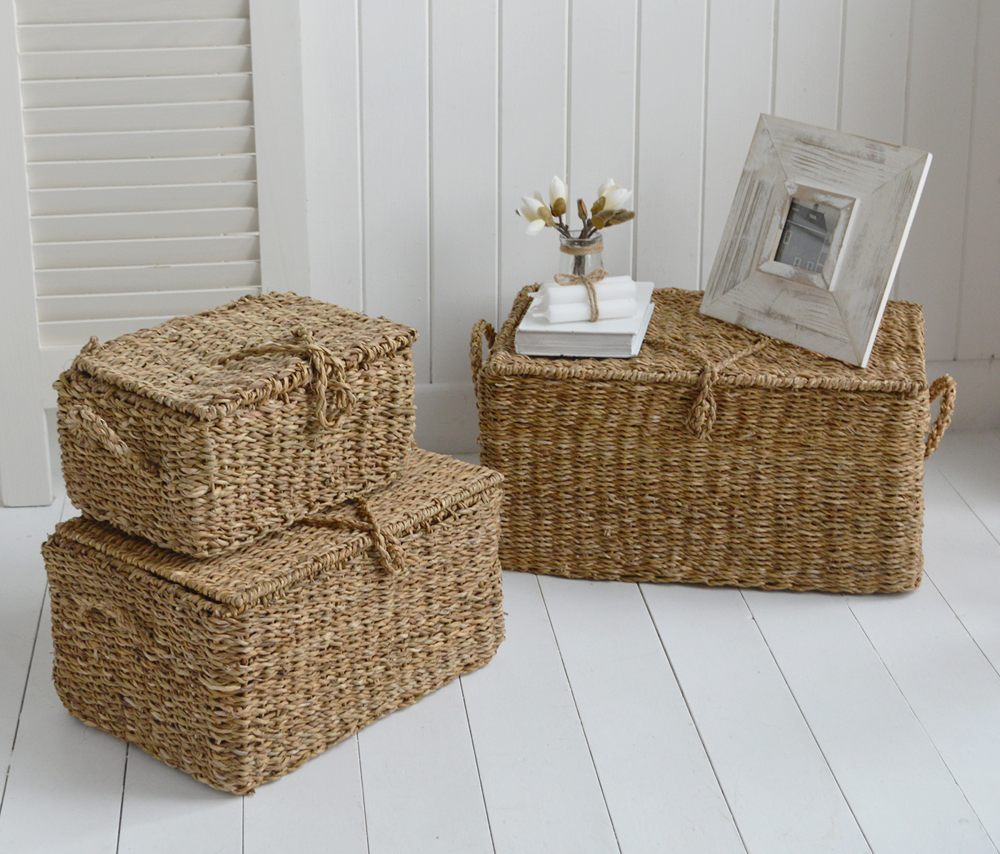 Set of Searsport Trunks - Country, Modern Farmhouse and Coastal Furniture for New England Homes and Interiors