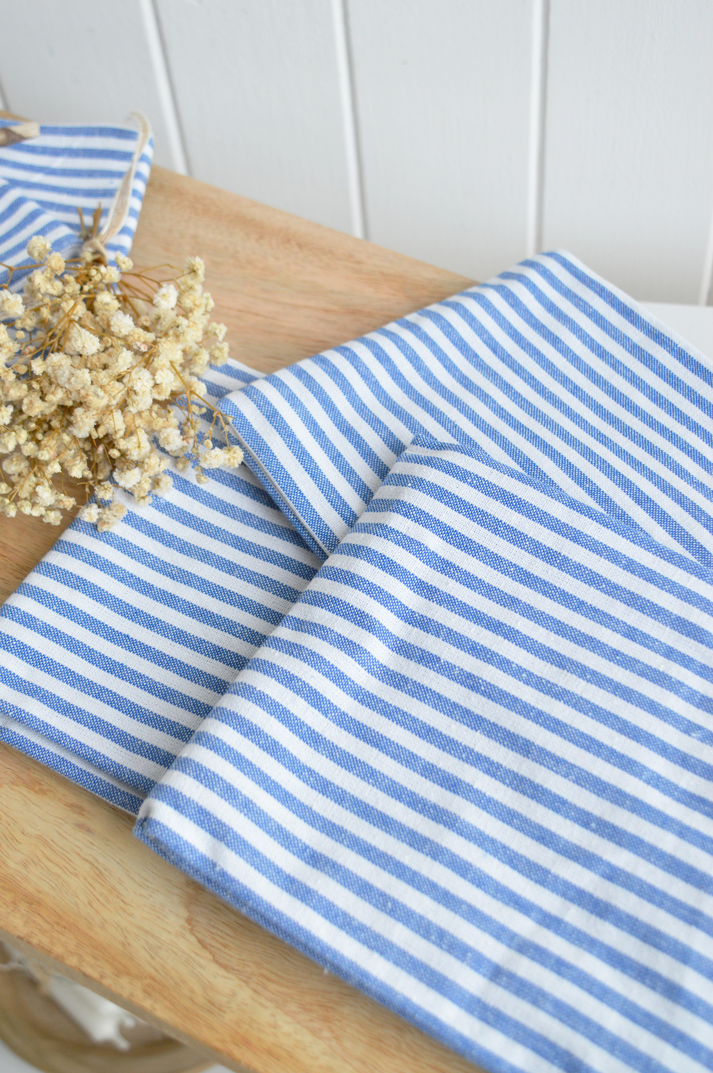 These classic striped tea towels bring effortless New England style to any kitchen.