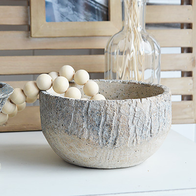 Milford Stone Bowl for New England, city Country and coastal home interior decor