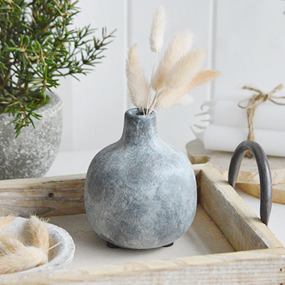 Bradley little charcoal pot, a bud vase to style New England, coastal, modern farmhouse and Beach House homes and interiors.