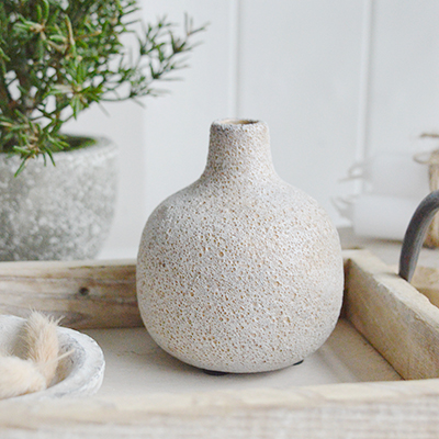 Bradley little terracotta pot, a bud vase to style New England, coastal, modern farmhouse and Beach House homes and interiors.