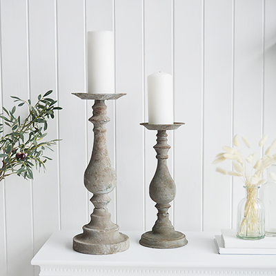 Rowley Rustic Candle Holders - The White Lighthouse New England Coastal Farmhouse and Country Home Furniture and Decor Accesories