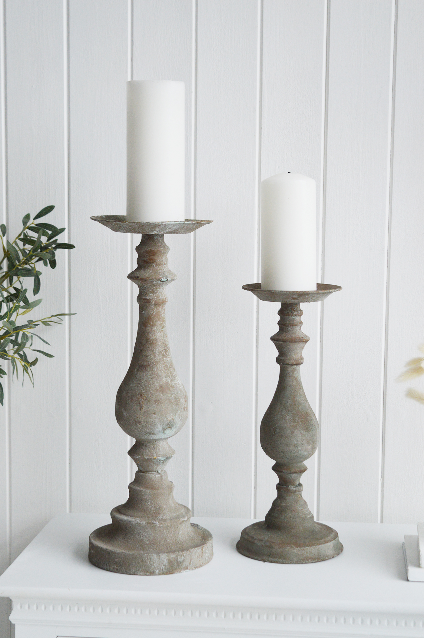 Rowley Rustic Candle Holders - The White Lighthouse New England Coastal Farmhouse and Country Home Furniture and Decor Accesories