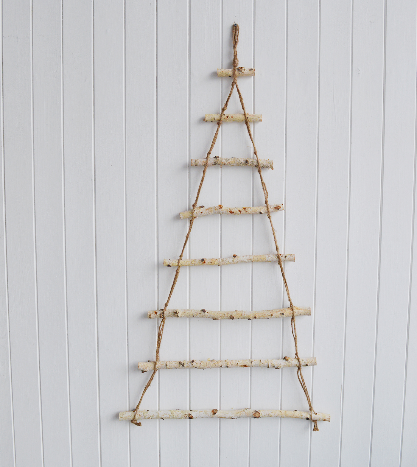 New England style Christmas Decor for cottage, farmhouse, coastal, country and city homes and interiors. Birch Christmas Tree - New England style Christmas Decor