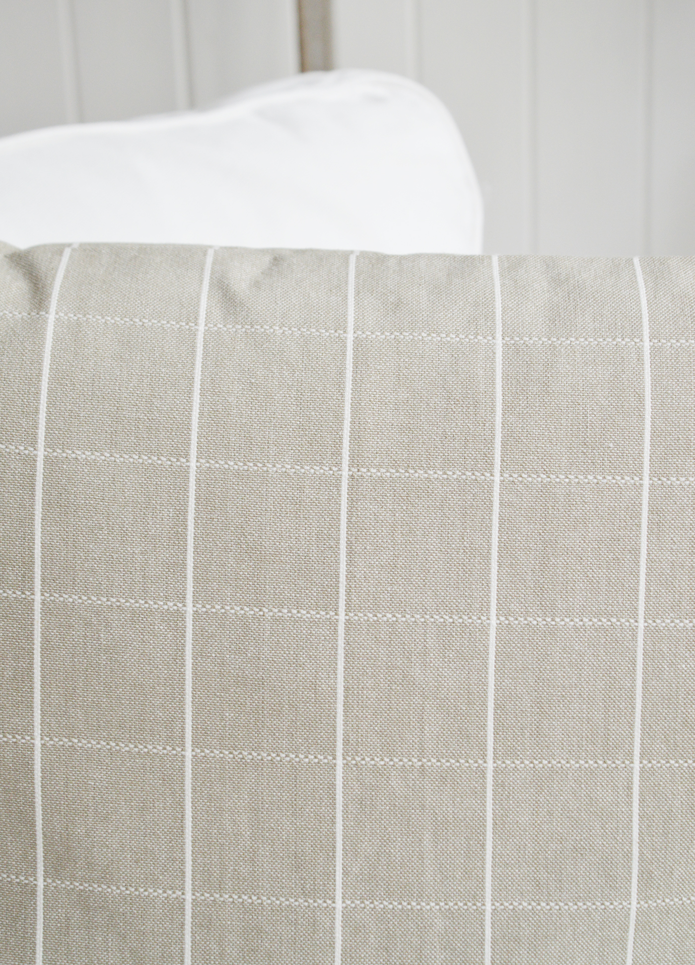 Chilton Luxury Cushions. Beige Check Cushion - New England, Hamptons and coastal cushions and interiors