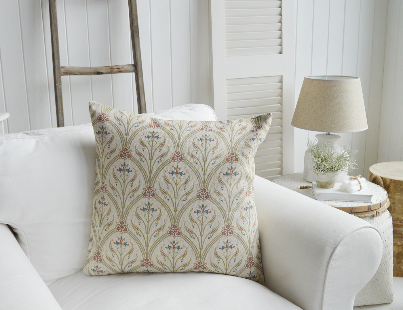 Colton Floral cushion - Luxury New England style cushions. Country, coastal and Modern Farmhouse homes and interiors