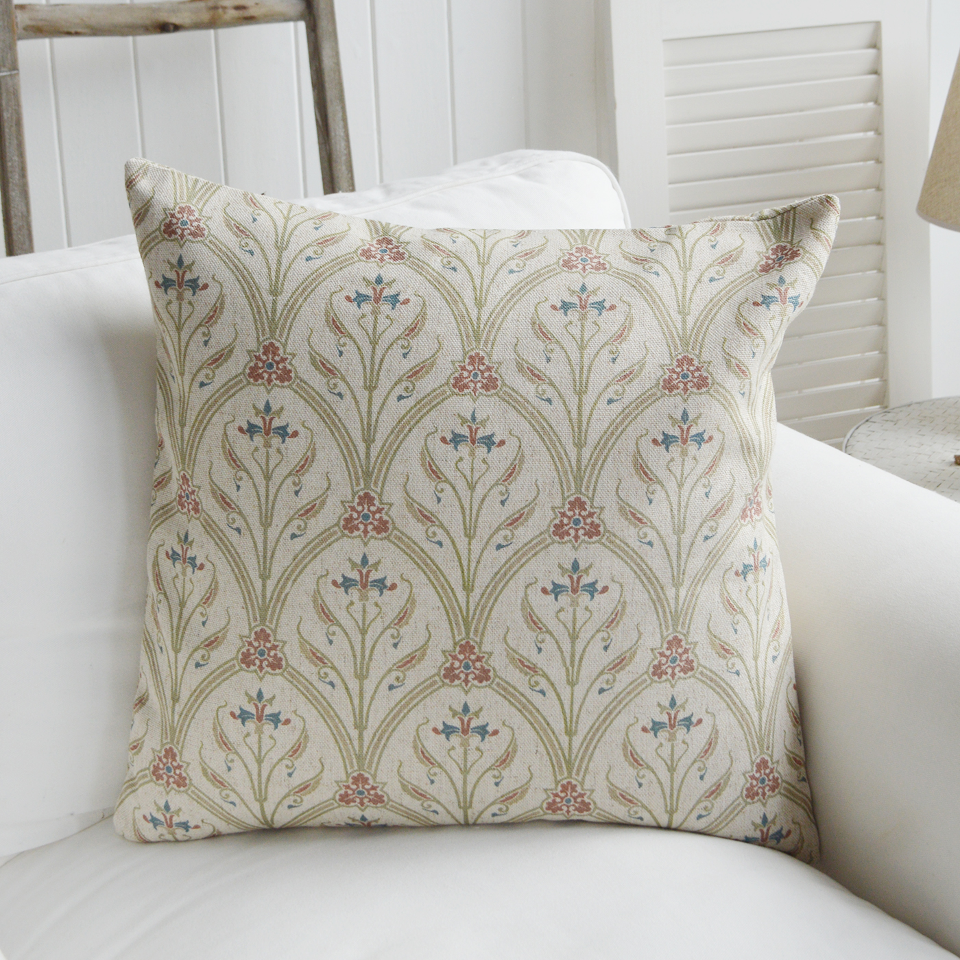 Colton Floral cushion - Luxury New England style cushions. Country, coastal and Modern Farmhouse homes and interiors