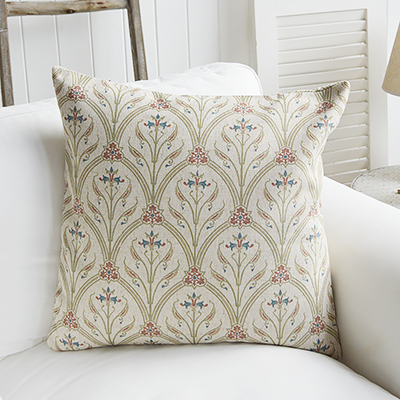 Colton Floral cushion - Luxury New England style cushions. Country, coastal and Modern Farmhouse homes and interiors