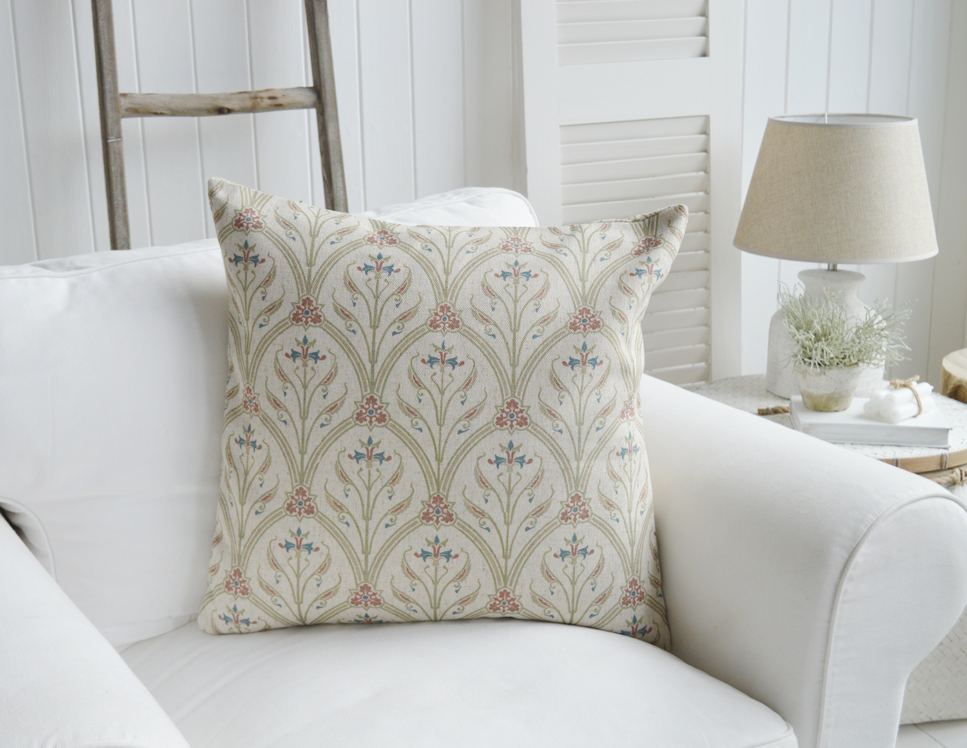 Colton Floral cushion - Luxury New England style cushions. Country, coastal and Modern Farmhouse homes and interiors