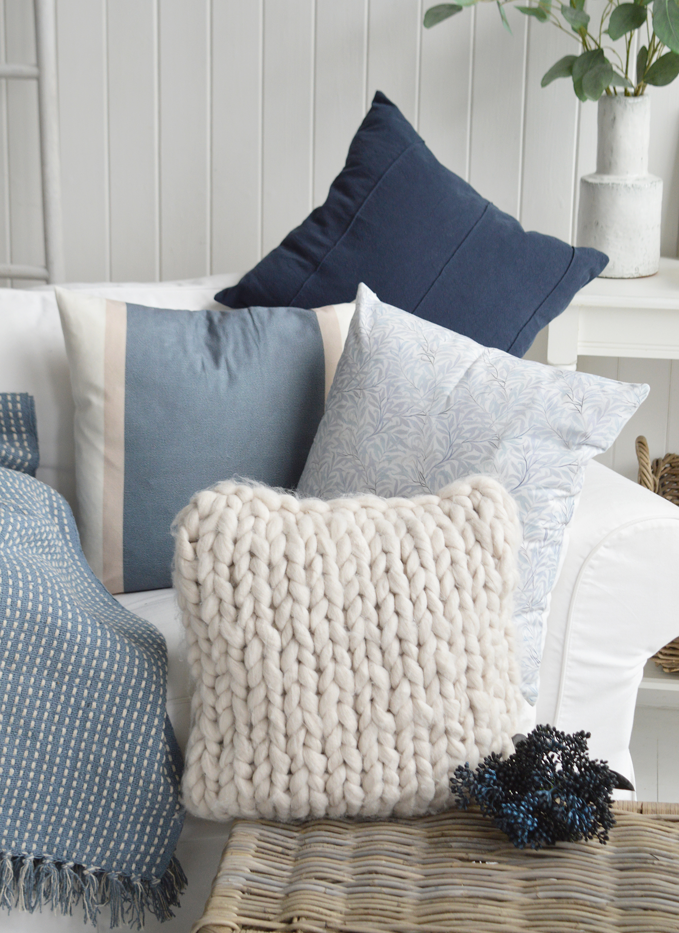 Add effortless style to your sofa or armchair with the Sandbar Cushion Cover, designed to complement coastal interiors, beach house décor and modern country homes.