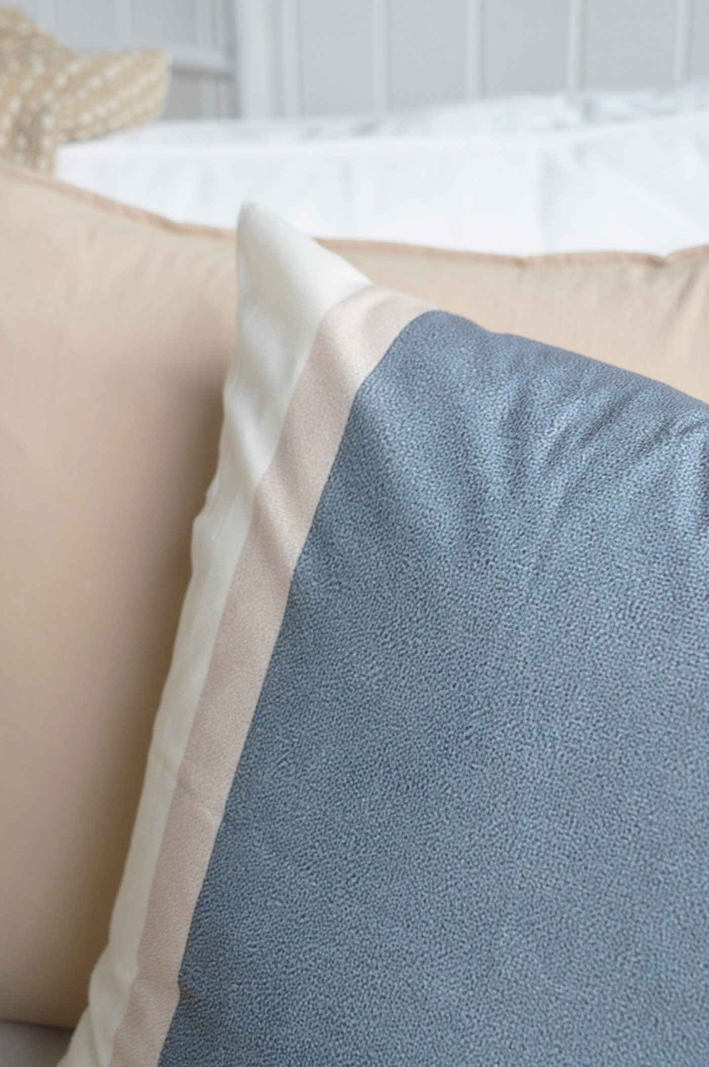 Refresh your living room with the Sandbar Cushion Cover, a timeless accent piece for coastal décor, Hamptons interiors and relaxed seaside living.