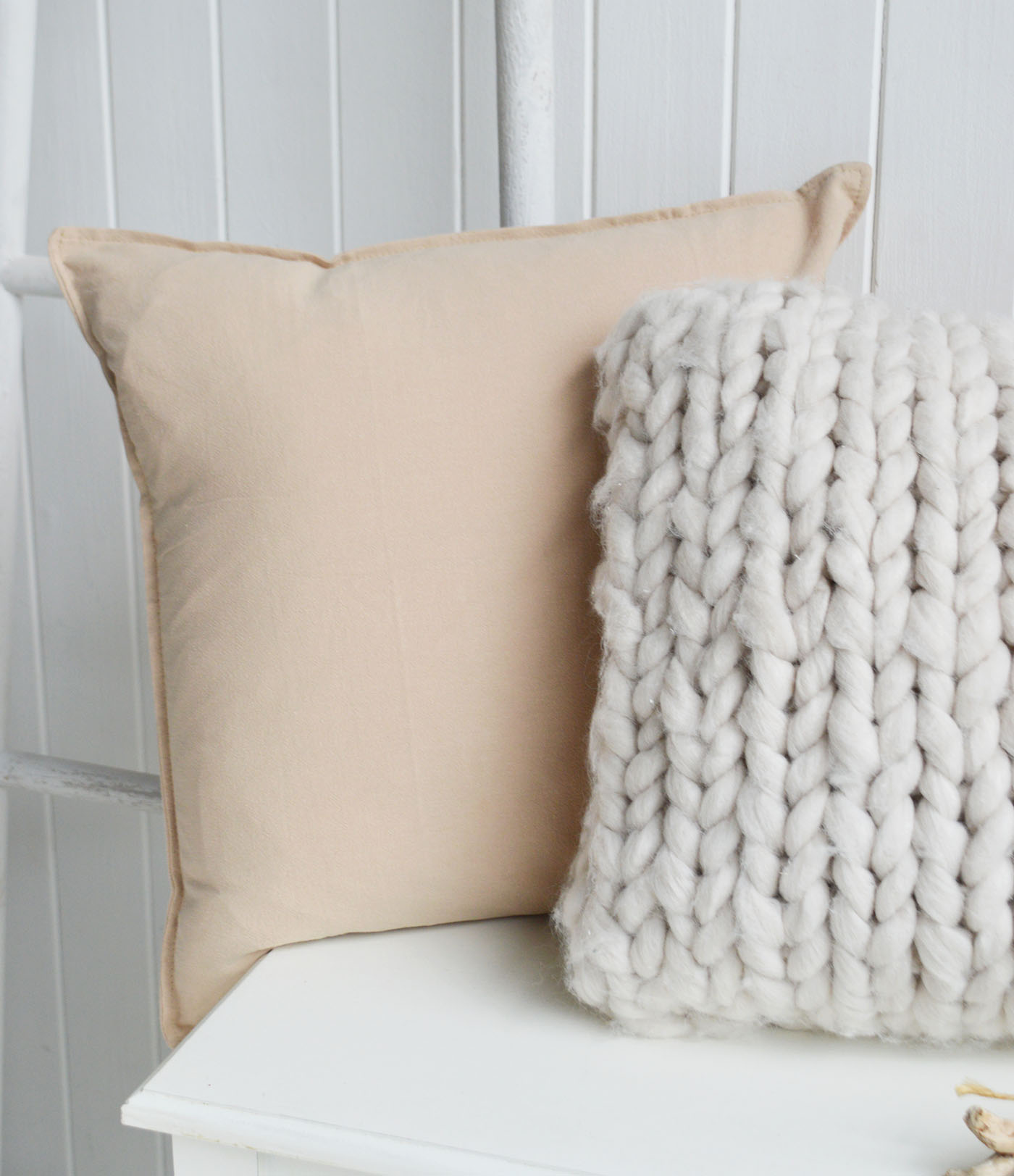 Soft neutral tones, layered textures and timeless simplicity bring a calm New England feel to coastal interiors and relaxed modern country homes.