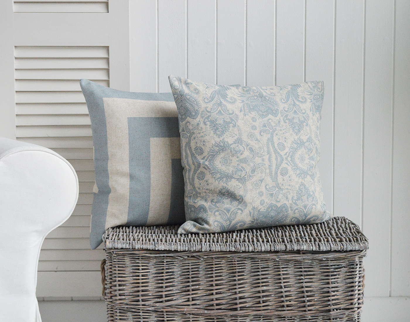 Maple grove vintage style cushions for New England modern country farmhouse and coastal furniture and interiors