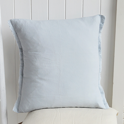 New England cushions and soft furnishings. Hamilton 100% Linen Cushion Covers for coastal, beach house and modern farmhouse interiors - Navy