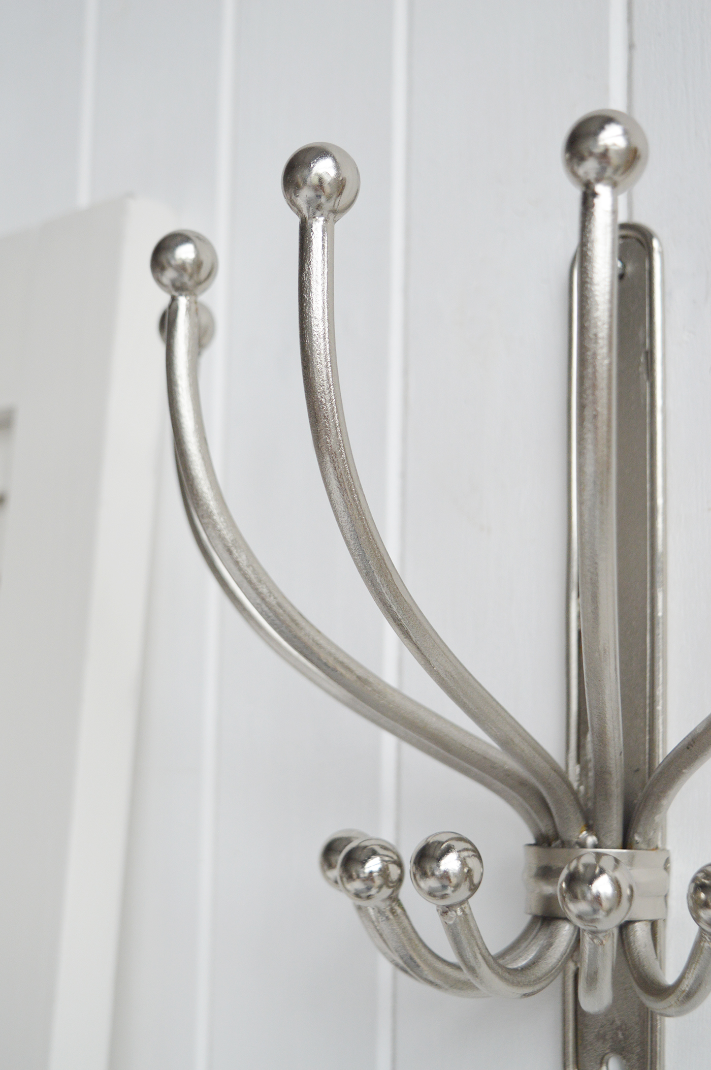 Silver Coat Rack - New England Hallway Furniture for coastal, country and modern farmhouse styled homes and interiors