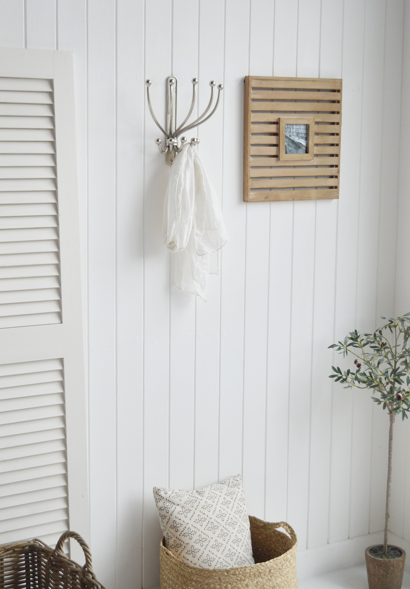 Silver Coat Rack - New England Hallway Furniture for coastal, country and modern farmhouse styled homes and interiors