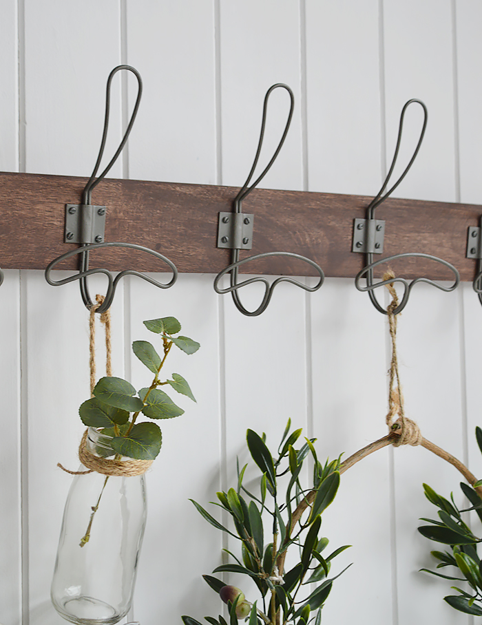 Woodville vintage Coat rack for New England home and interiors. COuntry and coastal homes for accessories and furniture