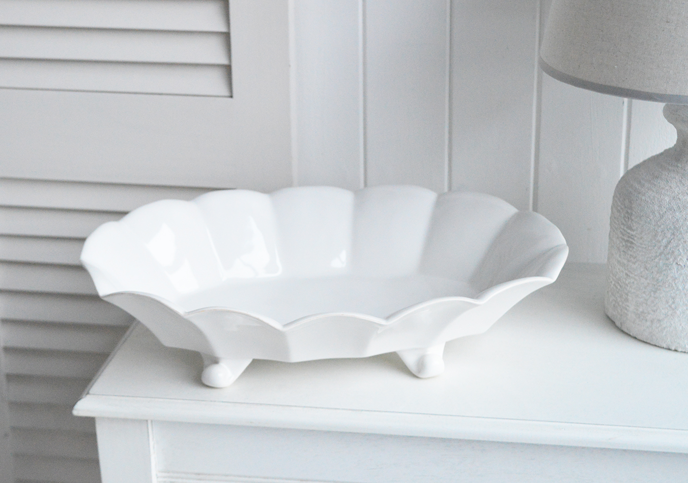 White Furniture and accessories for the home. Hyannis White Ceramic Bowl for New England, farmhouse,  Country and coastal homes and interior decor