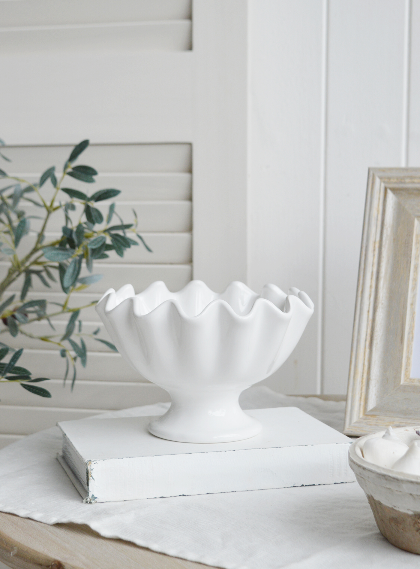 White Ceramics, Hyannis White Ceramic Bowl for New England, farmhouse,  Country and coastal homes and interior decor